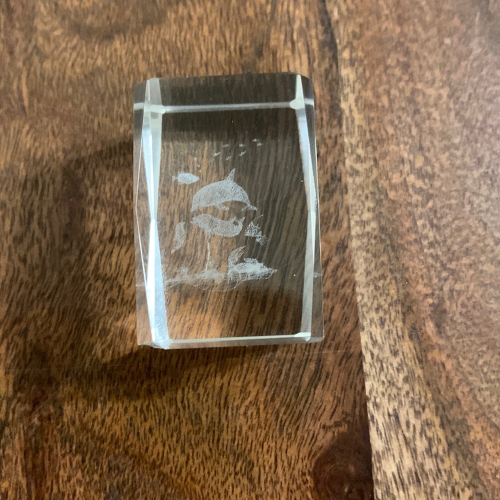 An etched sun cube on dolphins